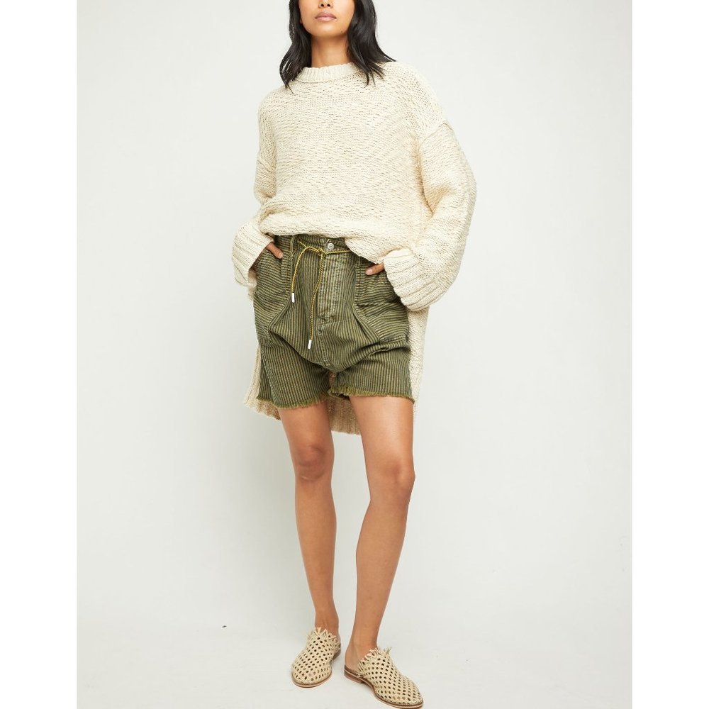 🎉LAST CHANCE🎉 NWT Free People Easy Rider Harem Short / Olive Sparrow - Picture 2 of 7